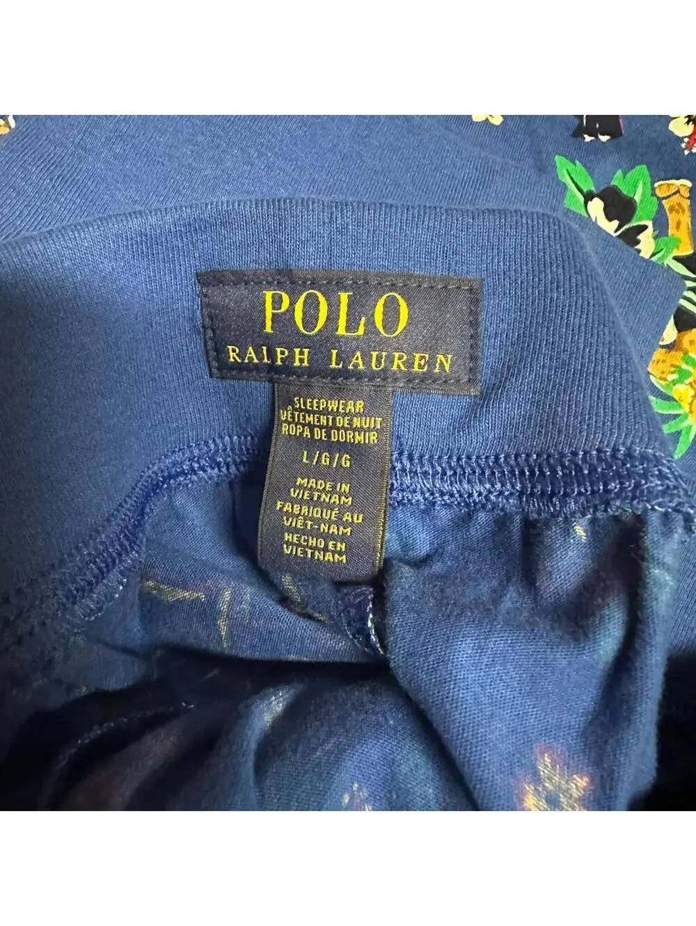 Polo Ralph Lauren Mens Blue All Over Print Bear Hawaiian Jogger Pants Size L